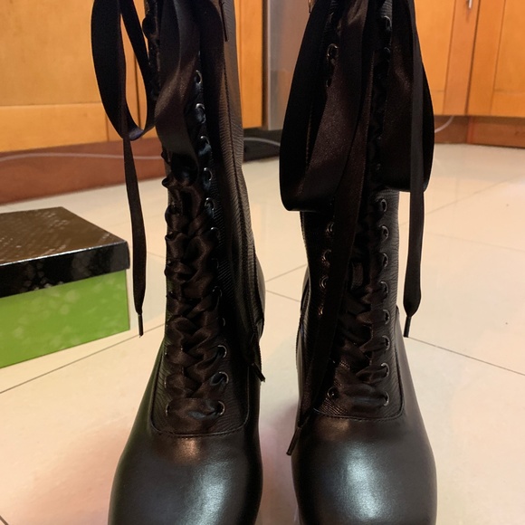 Women's Lash Hippie High Lace up Block Knee Boots - Picture 8 of 8